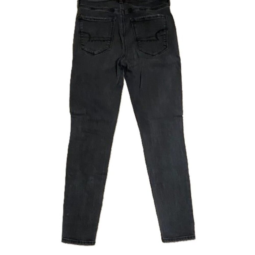 AE Women's Black Super Hi-Rise Jeggings - Picture 3 of 5